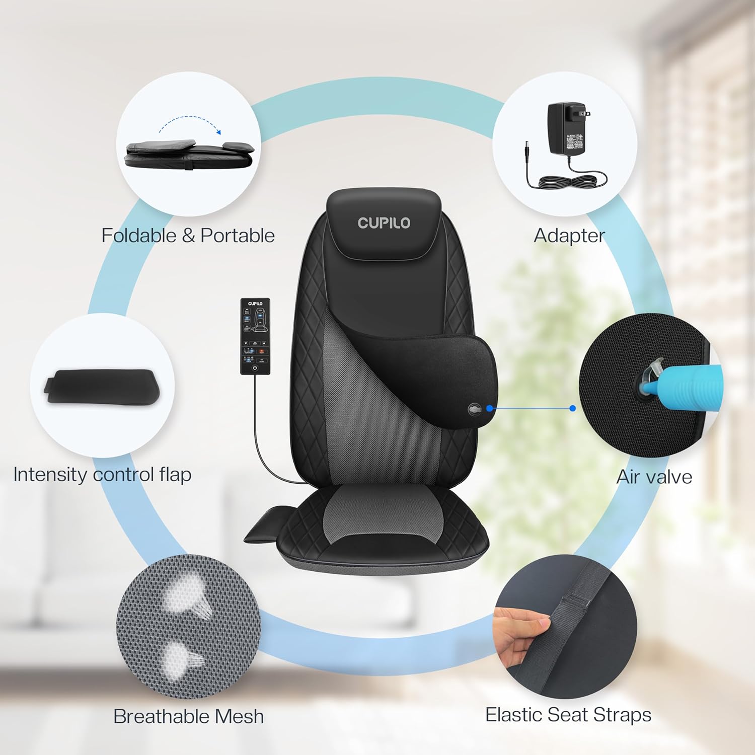 CuPiLo Shiatsu Back Massager for Pain Relief Deep Tissue - CPL-2256