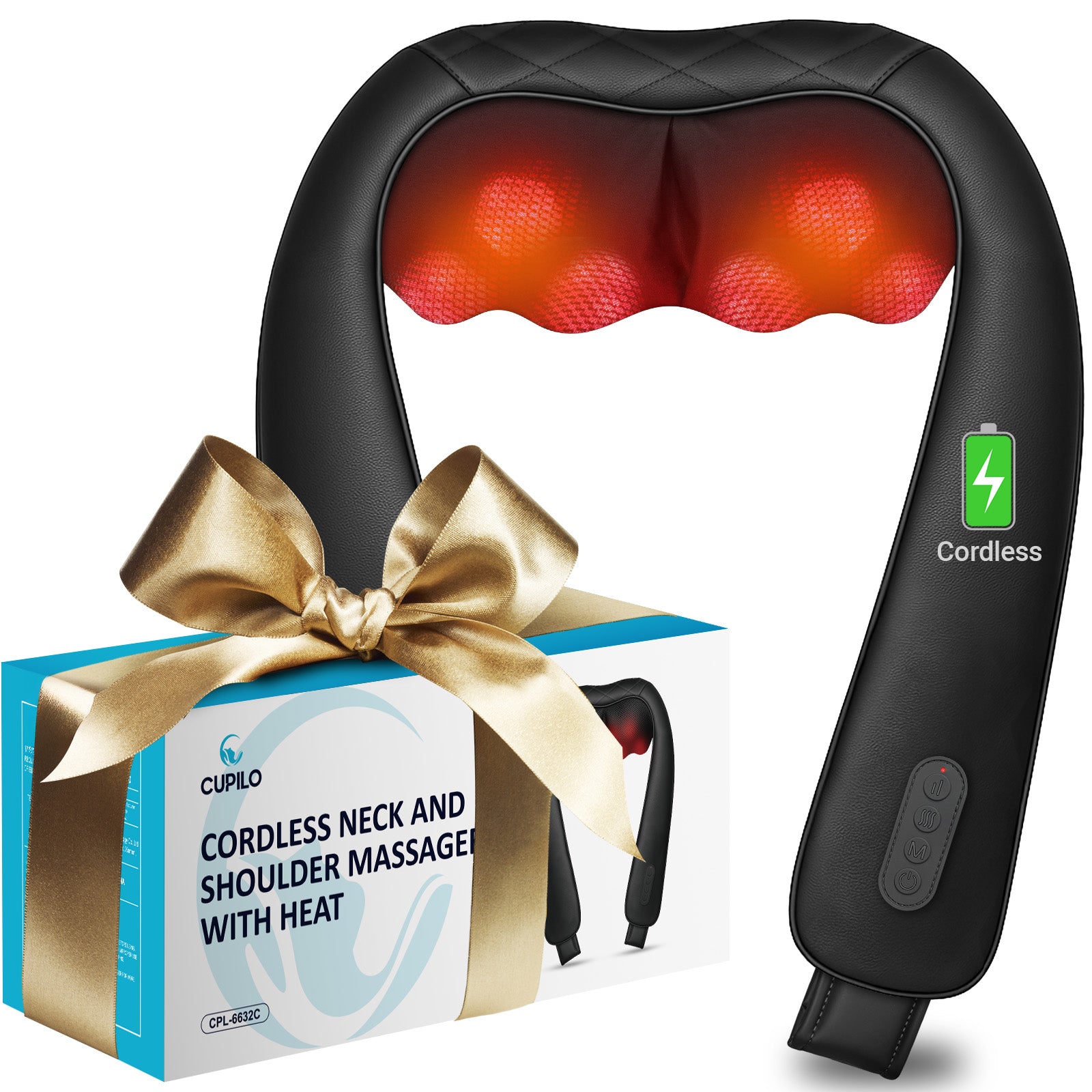 Cordless Neck & Shoulder Massager with Heat | 2025 Upgrade