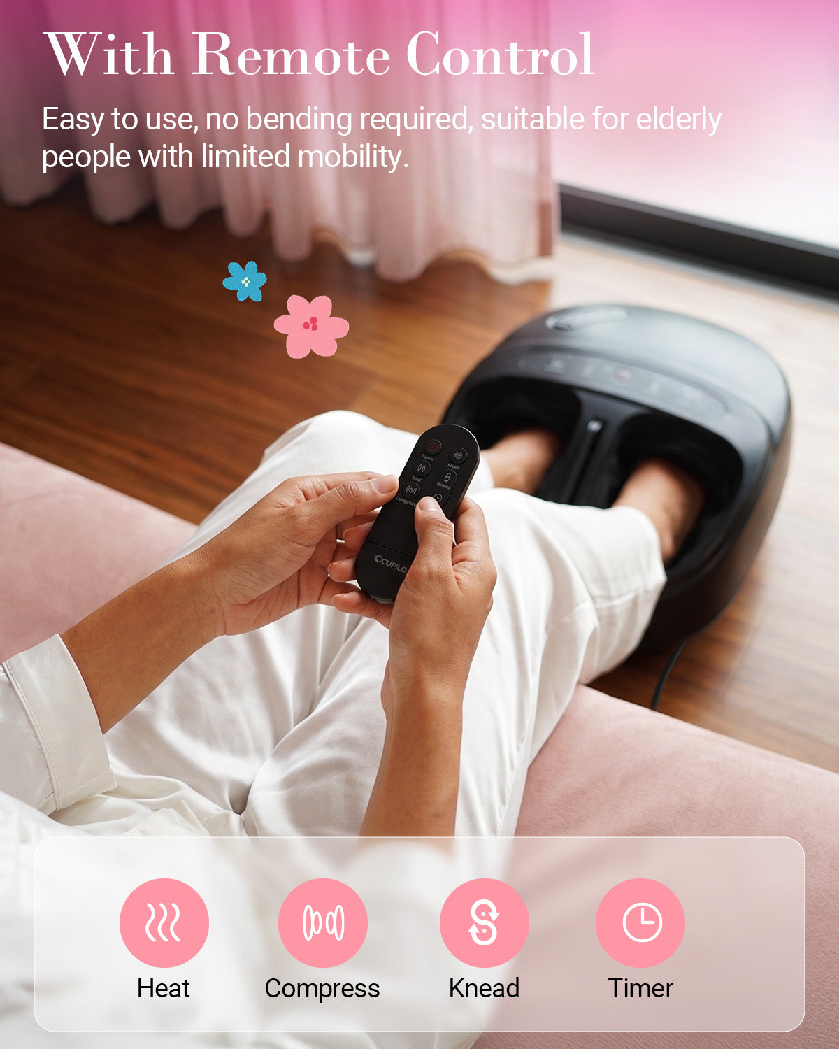 CuPiLo Foot Massager with Heat & Aromatherapy | Deep Kneading - CPL-5306
