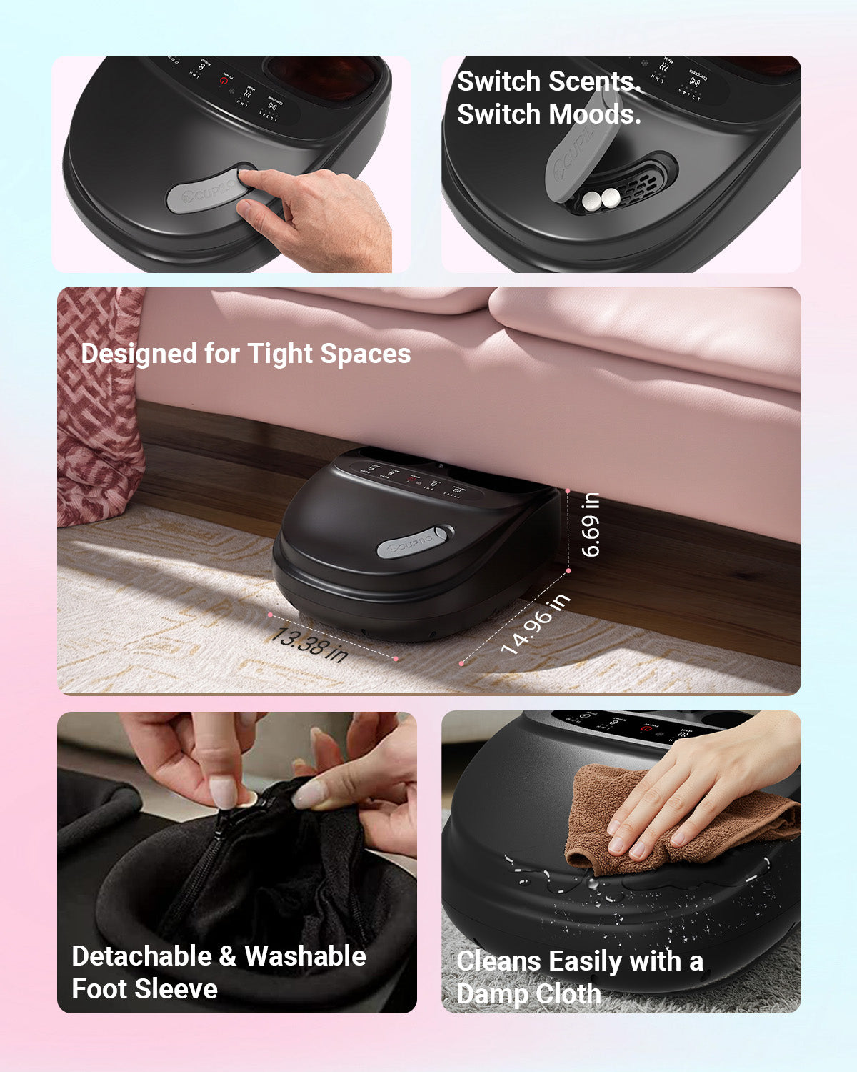 CuPiLo Foot Massager with Heat & Aromatherapy | Deep Kneading - CPL-5306