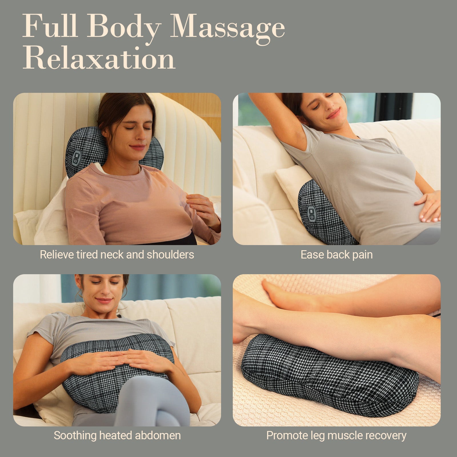 WM-1149 CuPiLo Back Massager for Pain Relief, Fathers Day Dad Gifts for Men, FSA Eligible HSA, Cordless 120min Neck and Back Massager, Plush Skin-Friendly Kneading Massage Pillow for Full Body Relaxation