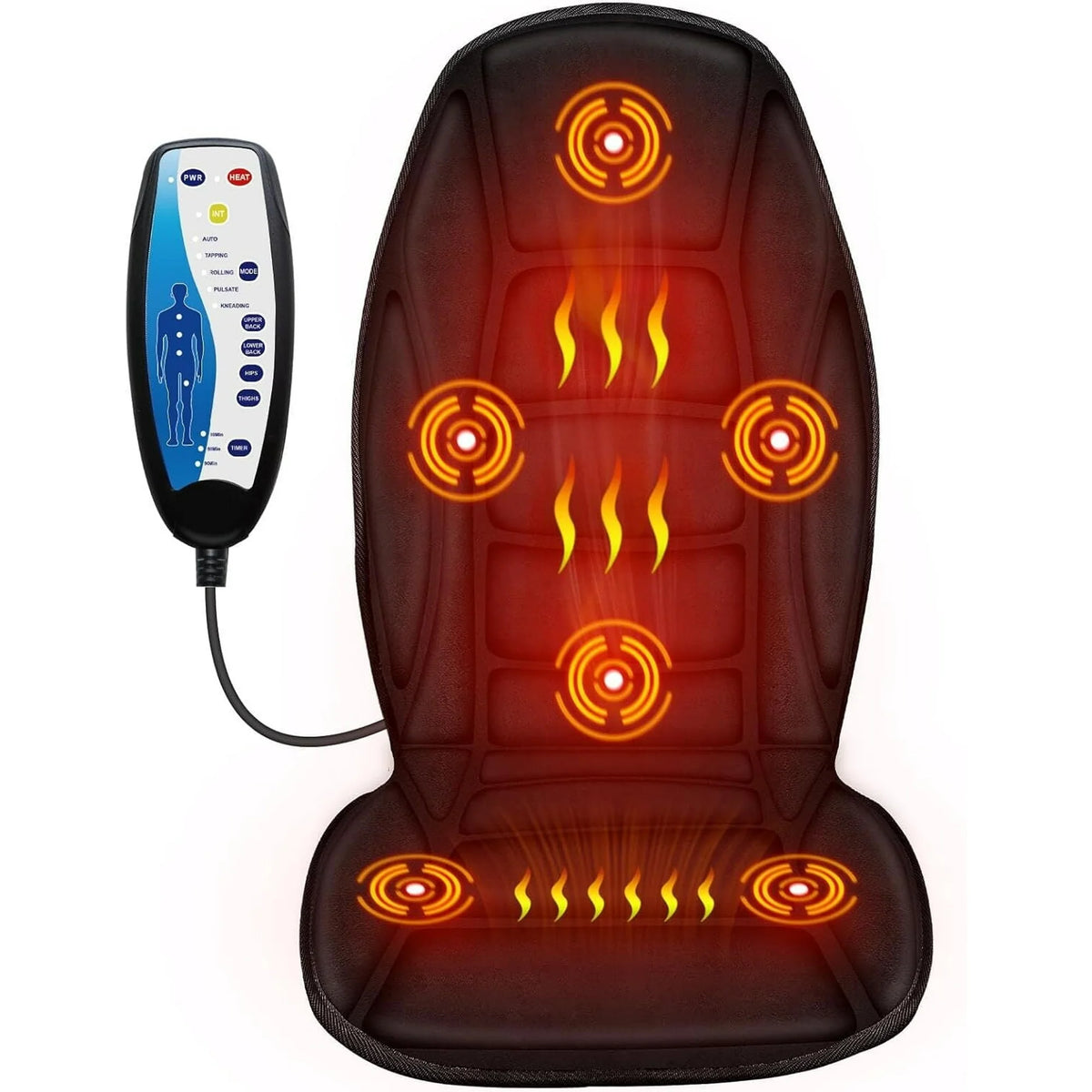 vibrating heat massager Cupilo Massage Seat Cushion with Heat,Back Massager with Vibration for Back  Pain Relief,Gifts for Women Men,CPL-2708
