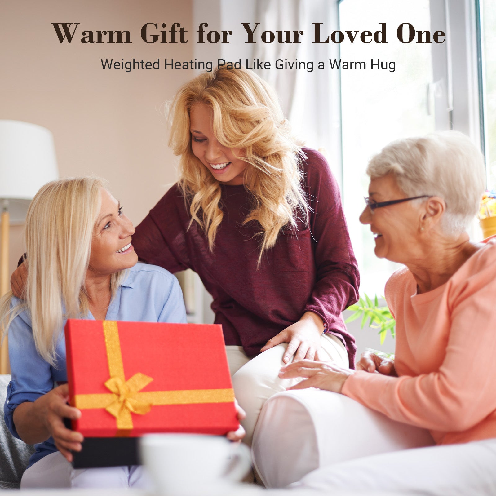 Wearable Heating Pad for Back Pain Relief 24"x33" – Electric Heat Wrap for Neck, Shoulders & Back, Great Gift for Mom, Dad, Women, Men - CPL-SN-L-GRY