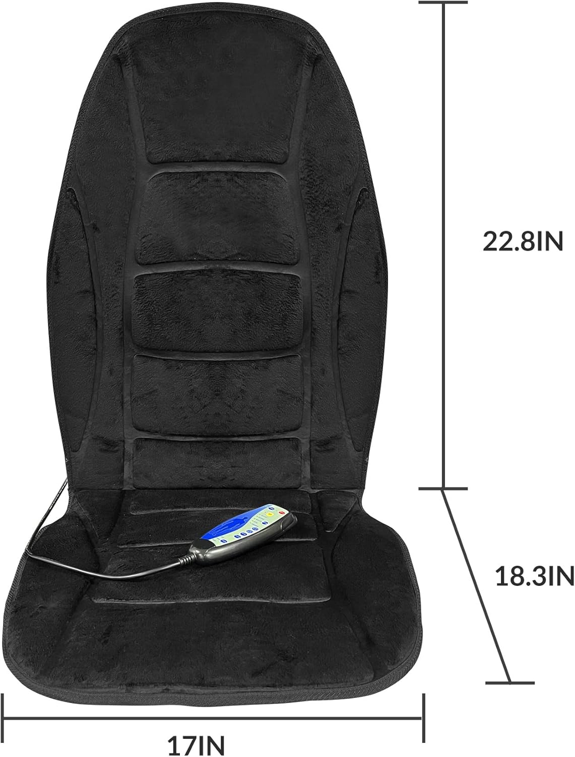 WM-CP-2708 Cupilo Massage Seat Cushion with Heat, Back Massager with Vibration for Back Pain Relief, 6 Vibration Motors & 2 heat levels